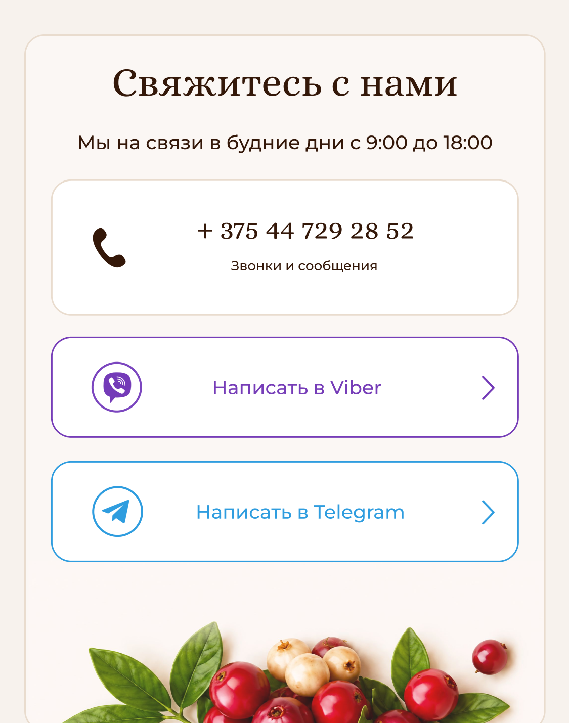 Свяжитесь с нами